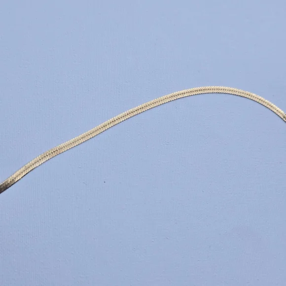 14k Gold Necklace Flat Herringbobe